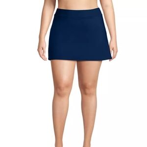 Lands' End Navy Skirted Swim Short Women's Pinchless Mini Swim Skort